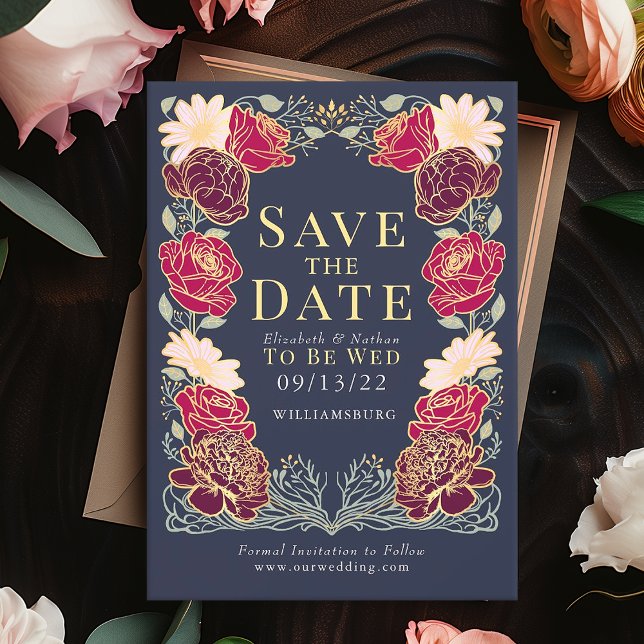 Invitación Boda de jardín encantada Salven la fecha verde (Subido por el creador)