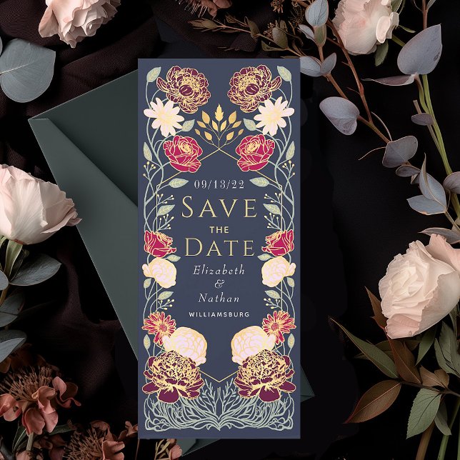 Invitación Boda de jardín encantada Salven la fecha verde (Subido por el creador)