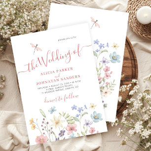 Invitación Boda de jardín floral acuarela boho flores silvest