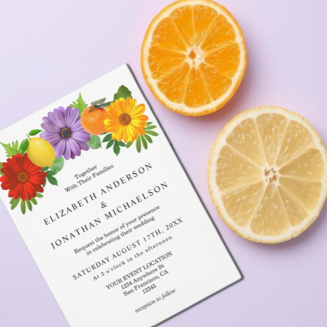 Invitación Boda de jardín floral de cítricos (Subido por el creador)