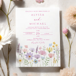 Invitación Boda de Jardín Floral de Flor Silvestre de Primave