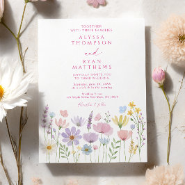 Invitación Boda de Jardín Floral de Flor Silvestre de Primave