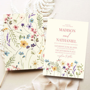 Invitación Boda de jardín floral de flores silvestres