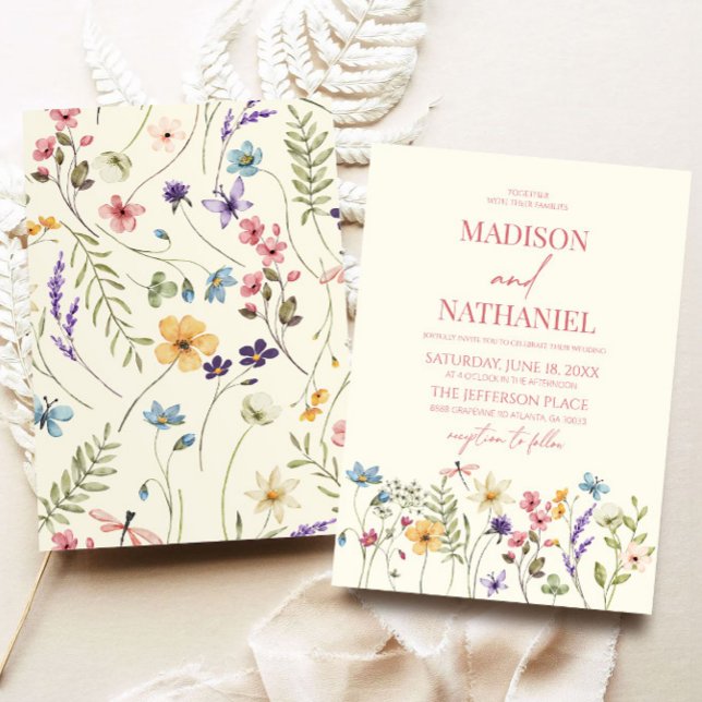 Invitación Boda de jardín floral de flores silvestres (Subido por el creador)