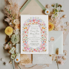 Invitación Boda de jardín floral de flores silvestres de prad