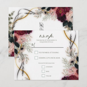 Invitación Boda de jardín floral de Gardenia de terciopelo 