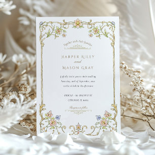 Invitación Boda de jardín floral de primavera y verano
