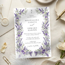 Boda de jardín floral de rosa lavanda púrpura vint