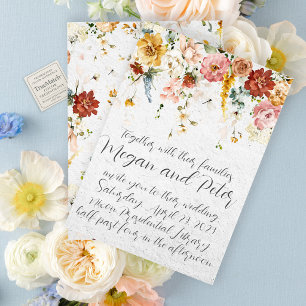 Invitación Boda de Jardín Floral Manuscrita