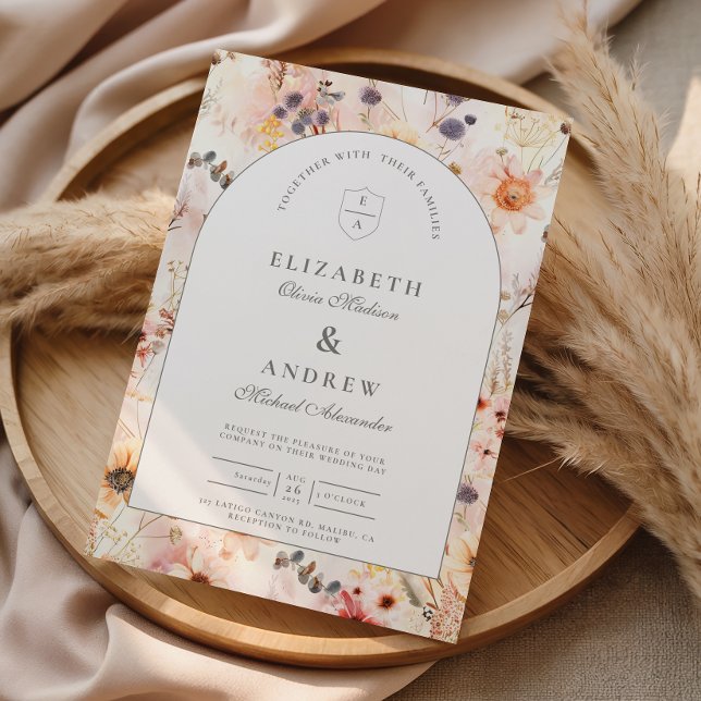 Invitación Boda de Jardín Floral Neutral (Subido por el creador)