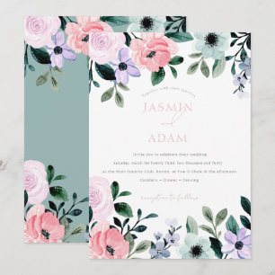 Invitación Boda de Jardín Floral Pastel Elegante