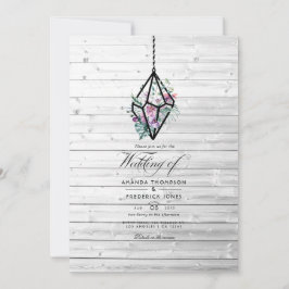 Invitación Boda de Jardín Floral Pastel Rústico en Terrario
