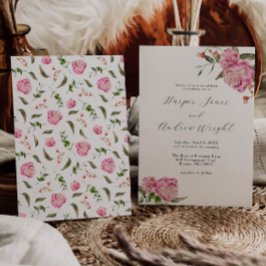 Invitación Boda de jardín floral rosa