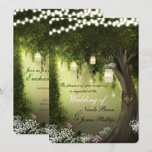 Invitación Boda de Jardín Forestal Rústico de Árbol de Roble