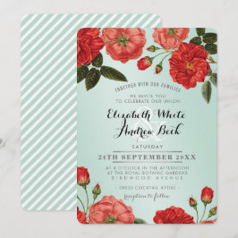 Invitación BODA DE JARDÍN INVITAR rosas rojas florales floral