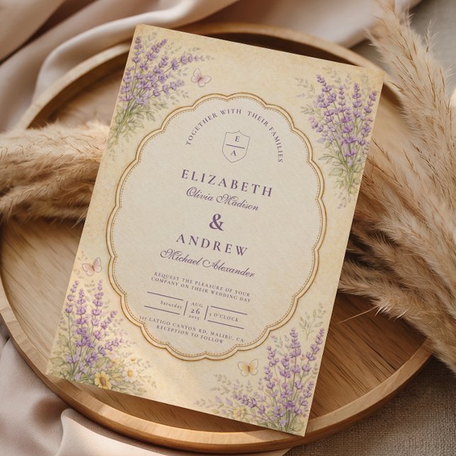Invitación Boda de Jardín Lavanda Vintage (Subido por el creador)