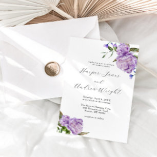 Invitación Boda de jardín morado floral