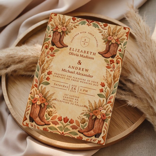 Invitación Boda de jardín occidental boho (Subido por el creador)
