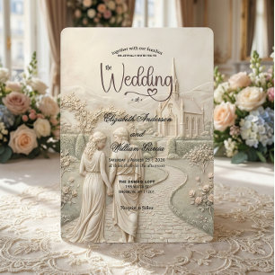 Invitación Boda de Jardín Romántico Griego del Viejo Mundo