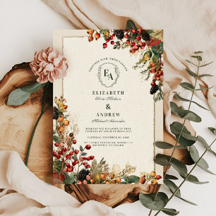 Invitación Boda de Jardín Rústico de Berry Salvaje