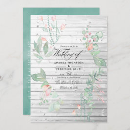 Invitación Boda de jardín rústico pastoral verde