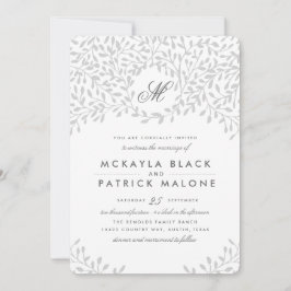 Invitación Boda de jardín secreta - gris