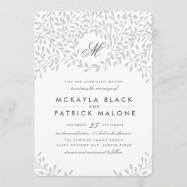 Invitación Boda de jardín secreta - gris