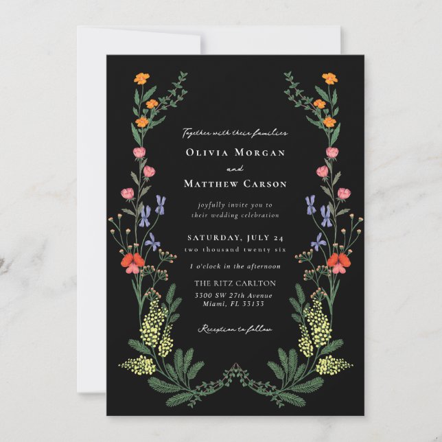 Invitación Boda de jardín secreto (Anverso)