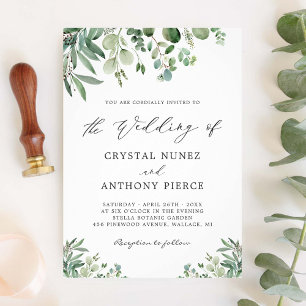 Invitación Boda de Jardín Temática Romántica Eucalyptus