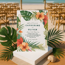 Invitación Boda de jardín tropical de palma floral exótica