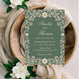 Invitación Boda de Jardín Verde Elegante