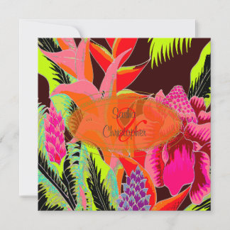Invitación Boda de jengibre de antorchas y de Helonia/Luau