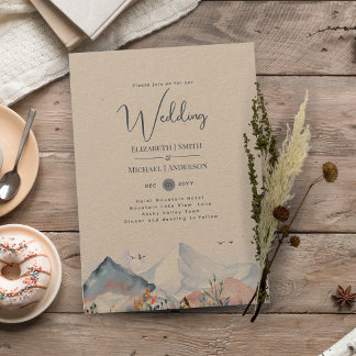 Invitación Boda de Kraft de invierno de la escena de la monta