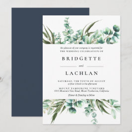 Invitación Boda de la acuarela de Eucalyptus