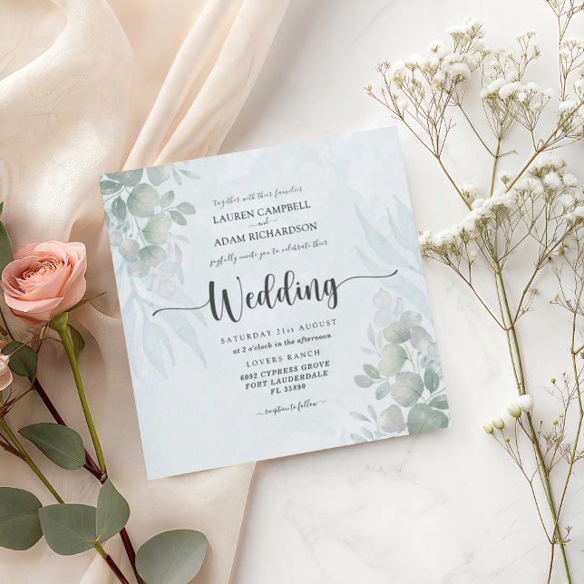 Invitación Boda de la acuarela de Eucalyptus (Subido por el creador)