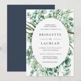 Invitación Boda de la acuarela de Eucalyptus