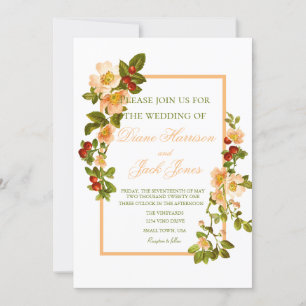Invitación Boda de la acuarela de la flor de Apple