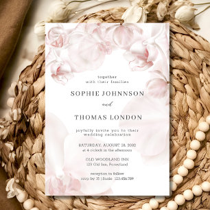 Invitación Boda de la acuarela de orquídeas rosadas