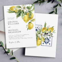 Boda de la acuarela del Boho ruso Lemons Citrus