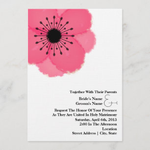 Invitación Boda de la anémona de las rosas fuertes: Así como