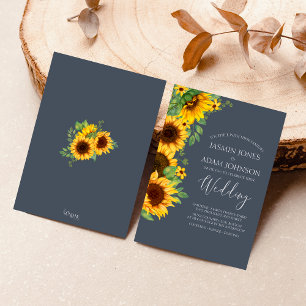 Invitación Boda de la Armada Rustica Boho Sunflower