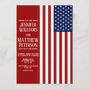 Invitación Boda de la bandera americana