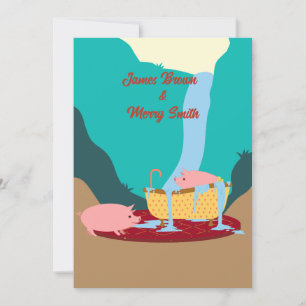 Invitación Boda de la bañera de la alfombra de la cascada de