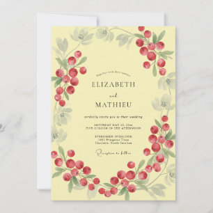 Invitación Boda de la baya amarilla pálida