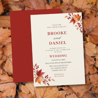 Invitación Boda de la baya del arce carmesí