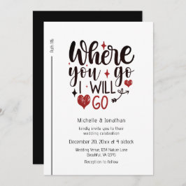 Invitación Boda de la Biblia Cristiana de Corazón Rojo en Gui