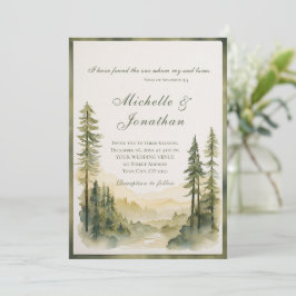 Invitación Boda de la Biblia Cristiana del Bosque Evergreen