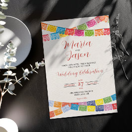 Invitación Boda de la Boda de Papel Elegante Colorido Mexican