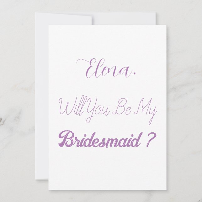 Invitación Boda de la Bridesmaid (Anverso)