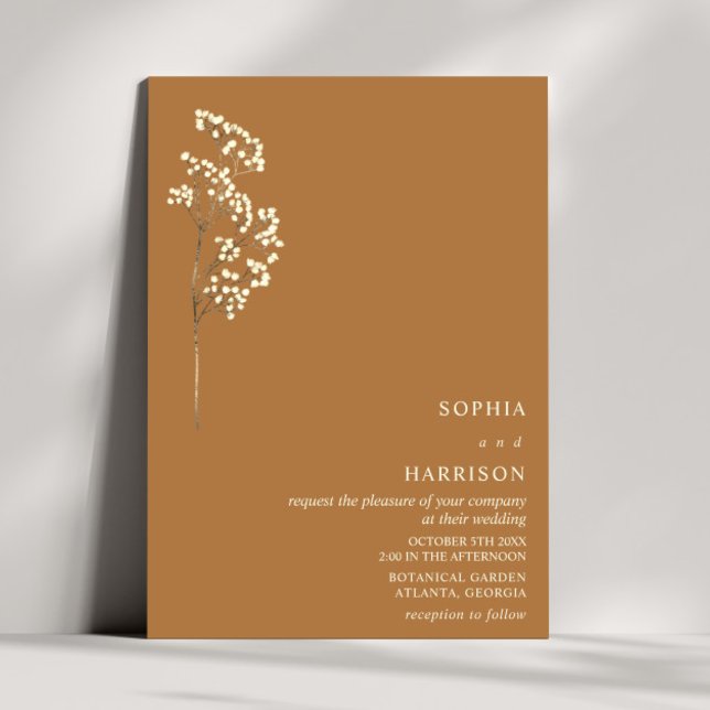 Invitación Boda de la Caída de la Gypsophila Goldenrod (Subido por el creador)